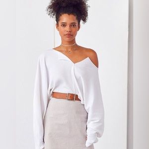 Urban Outfitters Kimchi Blue Riki Ribbed Cropped Top